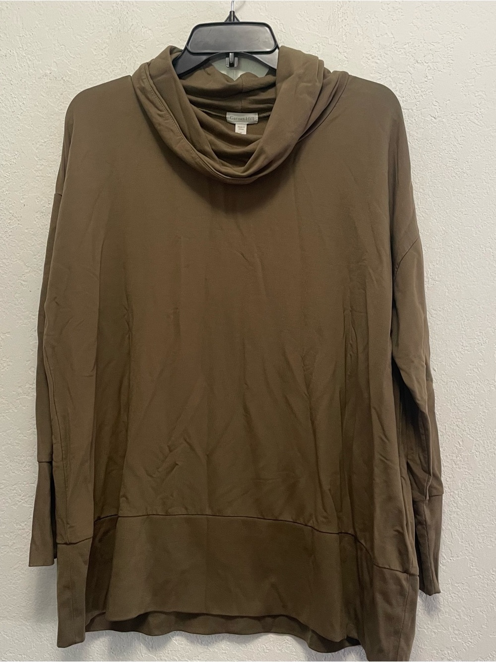 Garnet Hill Cowl Neck Knit Tunic Longsleeve Oversized Lagenlook Cozy Capsule M